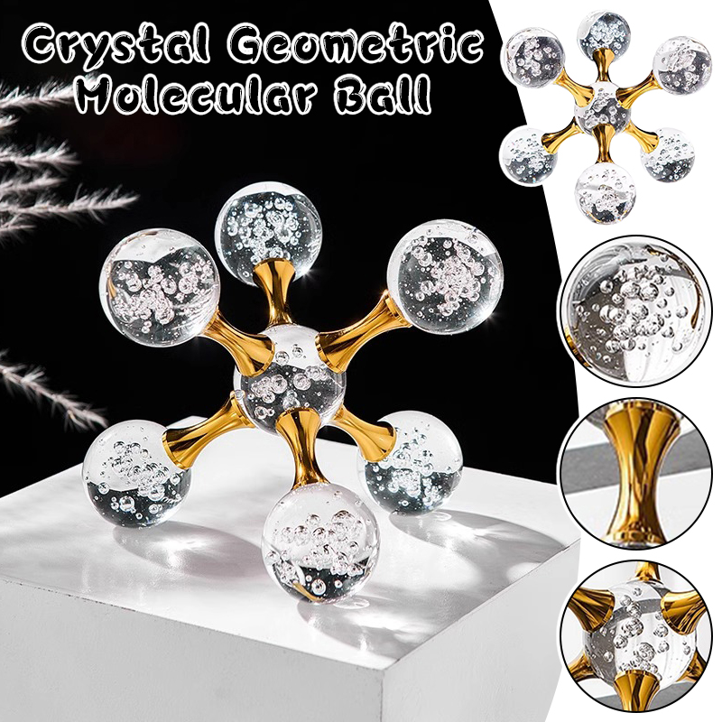 Desk Setup Minimalist - Modern Geometric Luxury Minimalist Molecular Glass