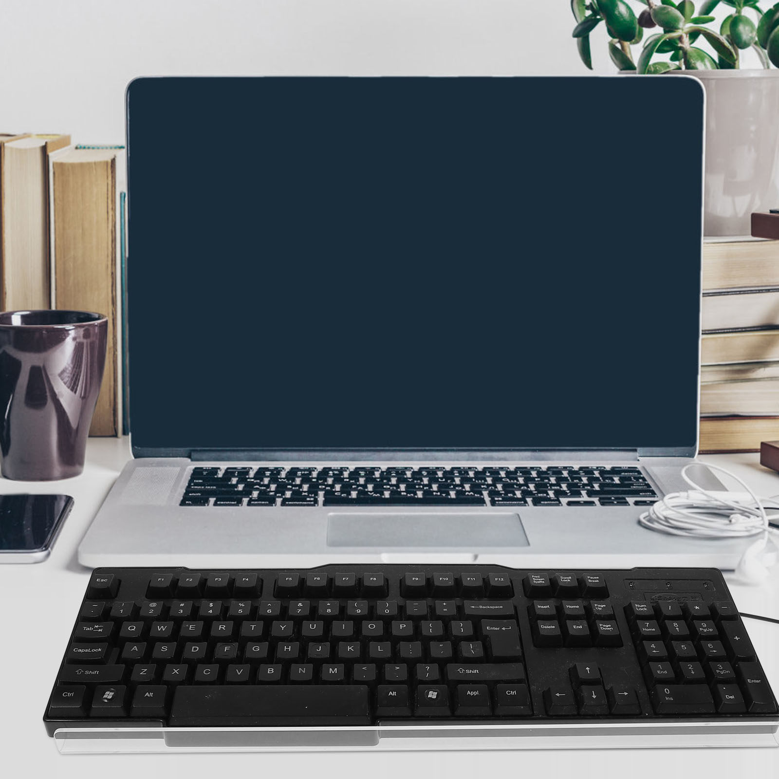 Desk Setup Tablet - Premium Acrylic Keyboard Stand for Desktop
