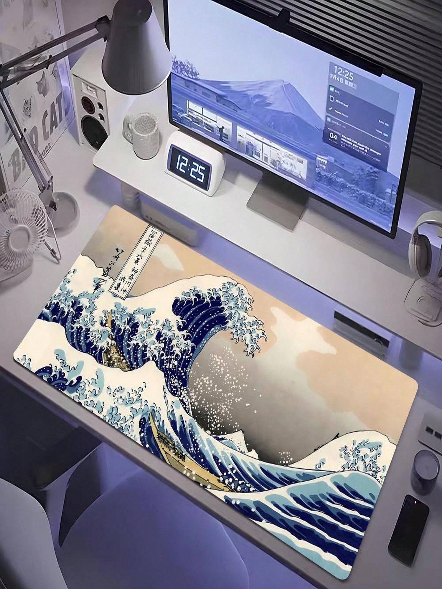 Desk Setup Artist - Japanese-Style Wave Surfing Mouse Pad -