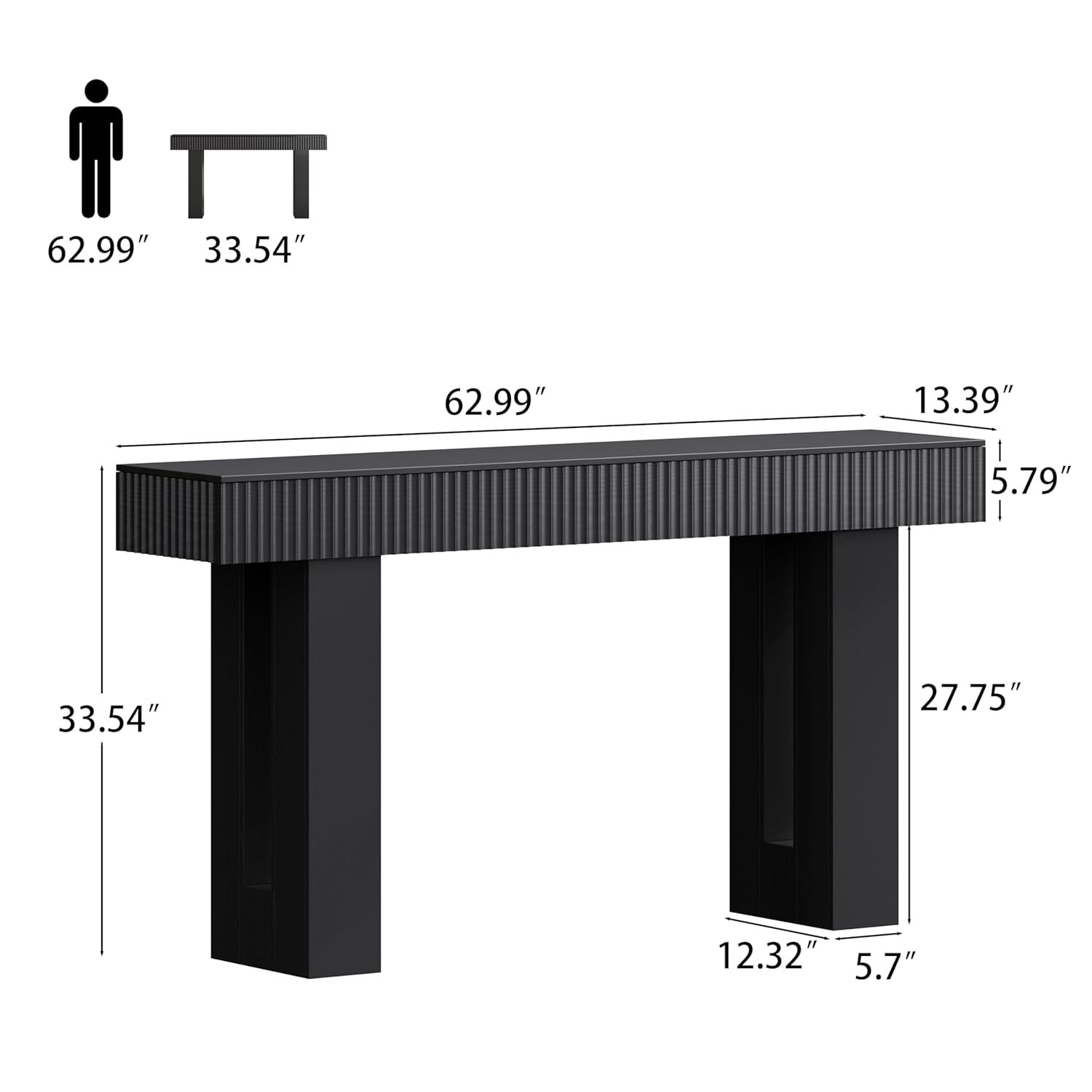 63-Inch Long Entryway Console  - Desk Setup Minimalist avis et prix