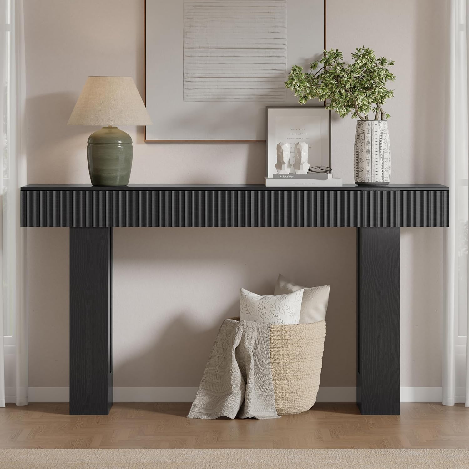63-Inch Long Entryway Console  - Desk Setup Minimalist avis et prix