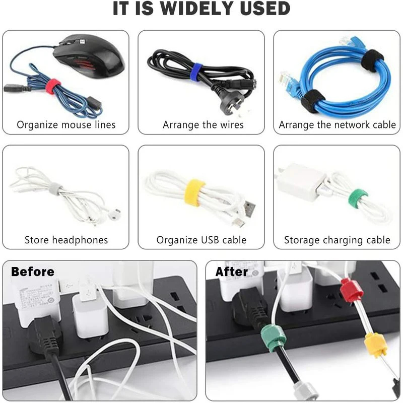 1/2/3pcs Reusable 5M Cable Org - Cable Velcro Strap avis et prix