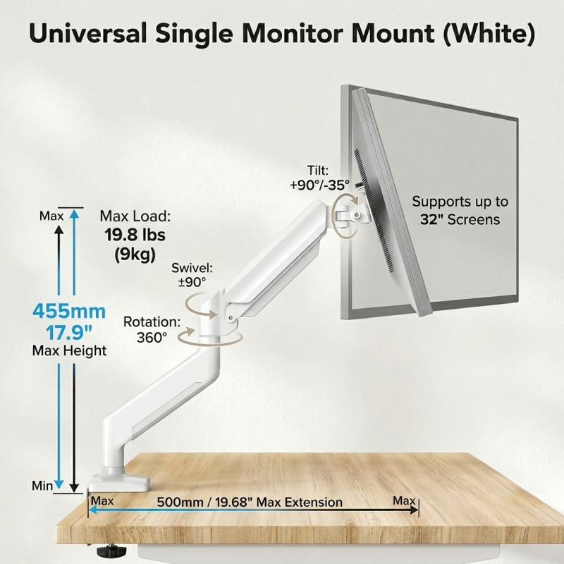 Universal Monitor Arm & Brazo  - Desk Setup Monitor Arm avis et prix