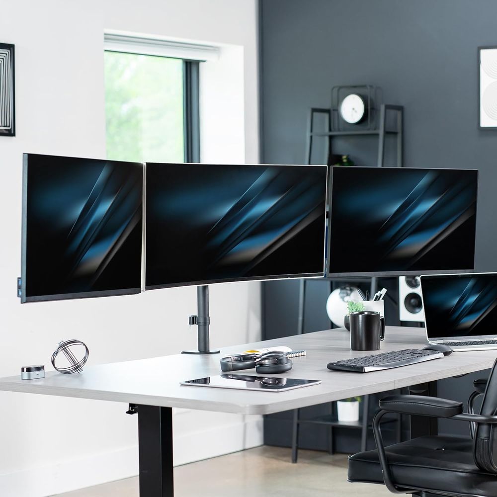 Triple Monitor Desk Mount, Adj - Desk Setup Monitor Arm avis et prix