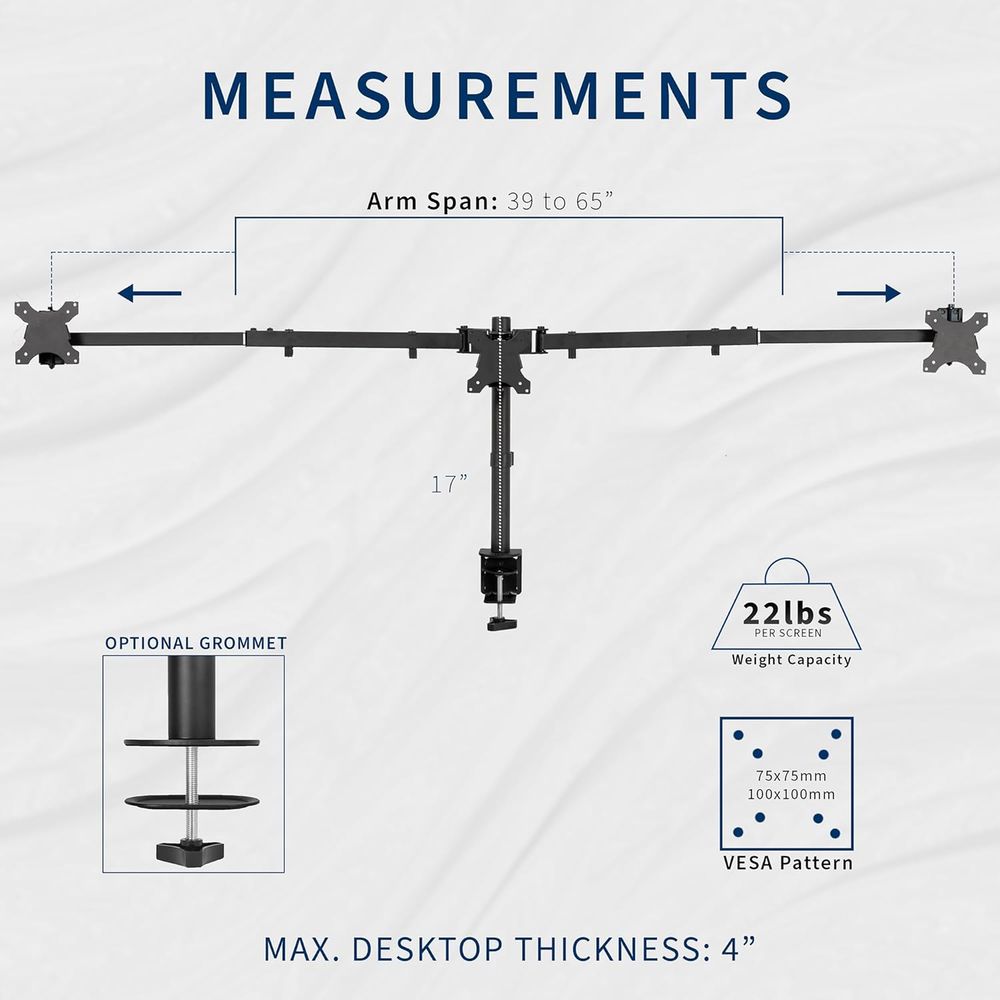 Triple Monitor Desk Mount, Adj - Desk Setup Monitor Arm avis et prix