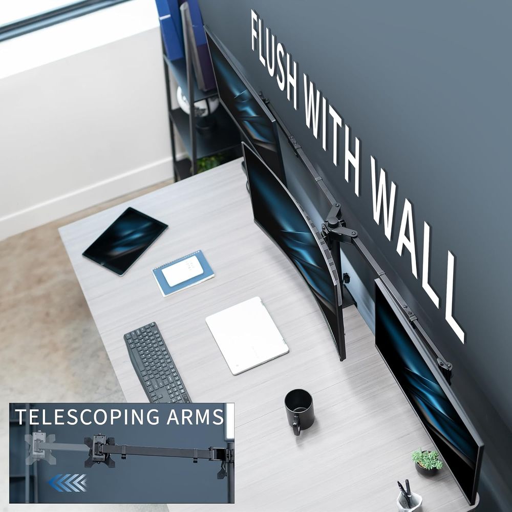 Triple Monitor Desk Mount, Adj - Desk Setup Monitor Arm avis et prix