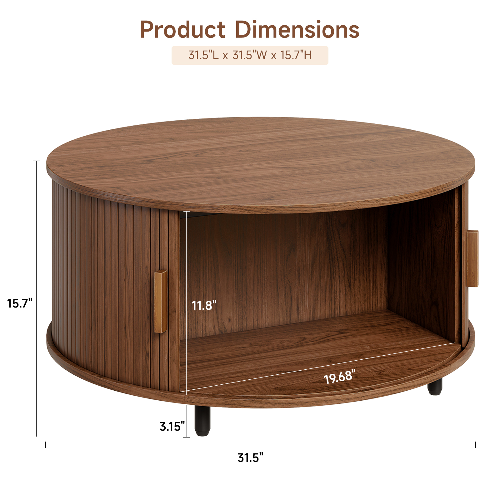 Round Coffee Table with Storag - Desk Setup Minimalist avis et prix