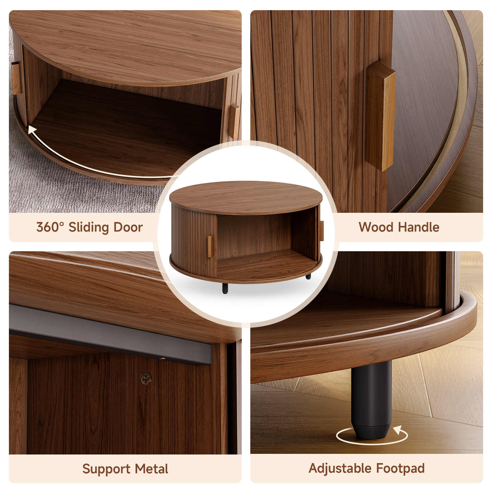 Round Coffee Table with Storag - Desk Setup Minimalist avis et prix