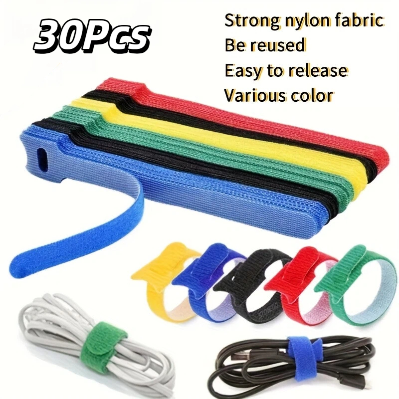 30Pcs Multicolor Reusable Velc - Cable Velcro Strap avis et prix